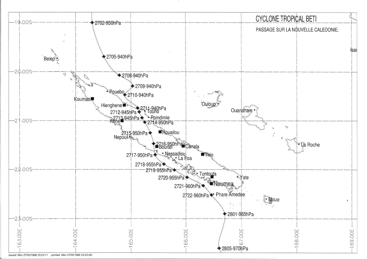 Passage de BETI sur la Nouvelle-Calédonie