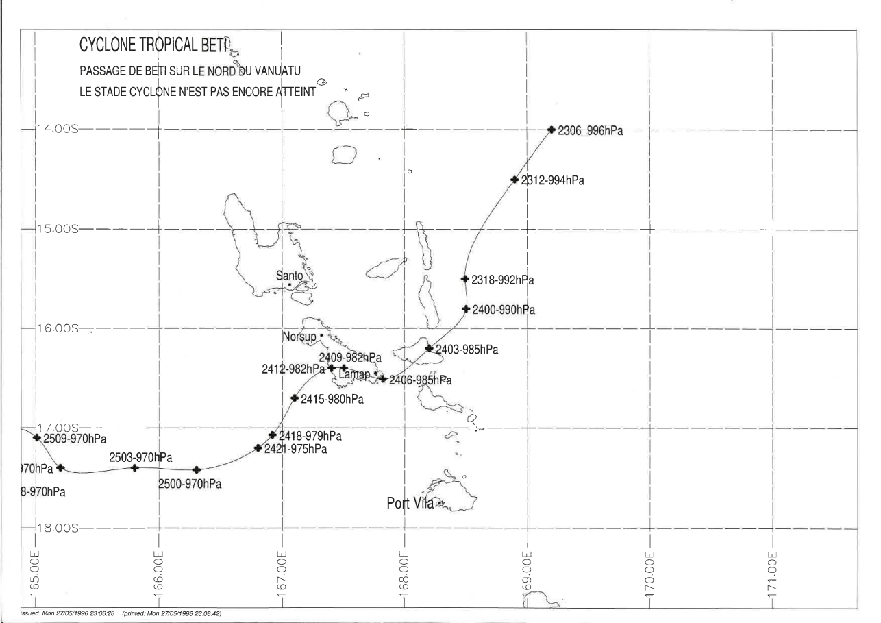  Passage de BETI sur le Nord du Vanuatu