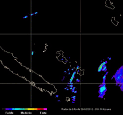 Animation du radar de Lifou du 7/02/12 à 19h30 au 9/02/12 à 5h30