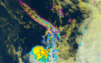 Image satellite Himawai 9 du vendredi 2 octobre à 13h00 loc. 