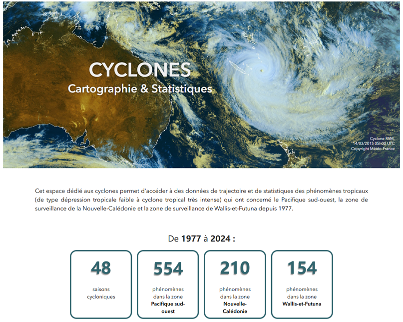 L'espace "Cyclones – Cartographie et statistiques"